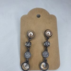 Elegant Silver and Pearl Drop Earrings